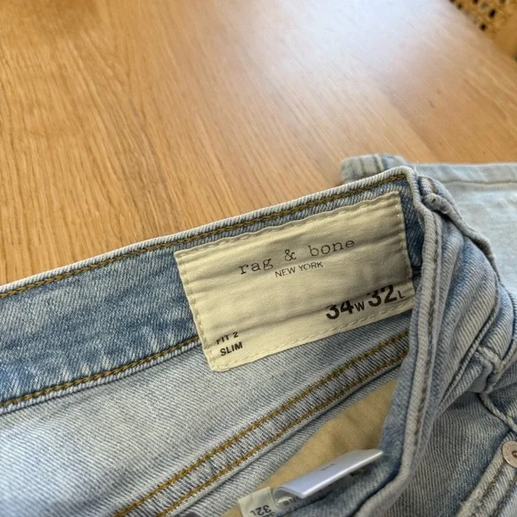 rag & bone Men's Light Wash Slim Jeans